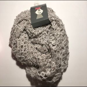 Pink and gray loop scarf